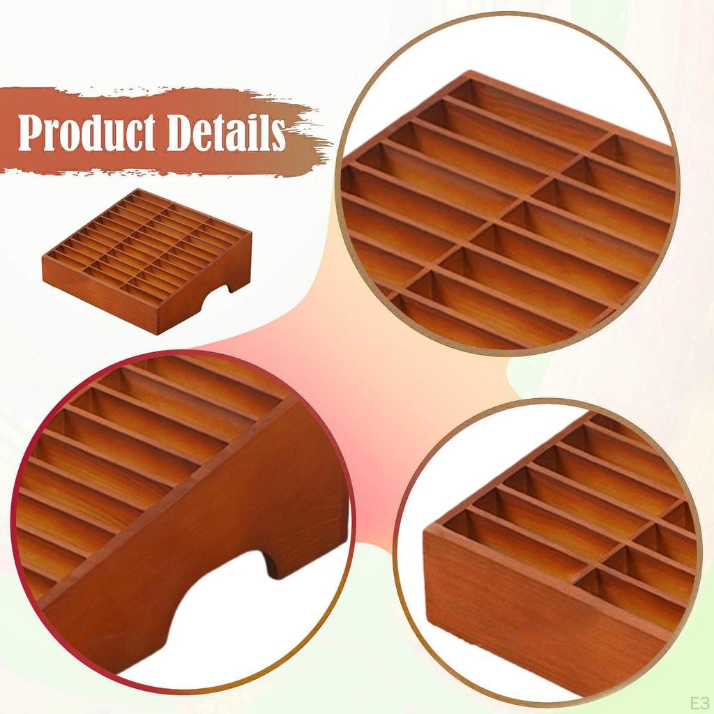 Desktop Storage Phone Management Multifunctional Rustic Tabletop Organizer 36 Grid for Desk