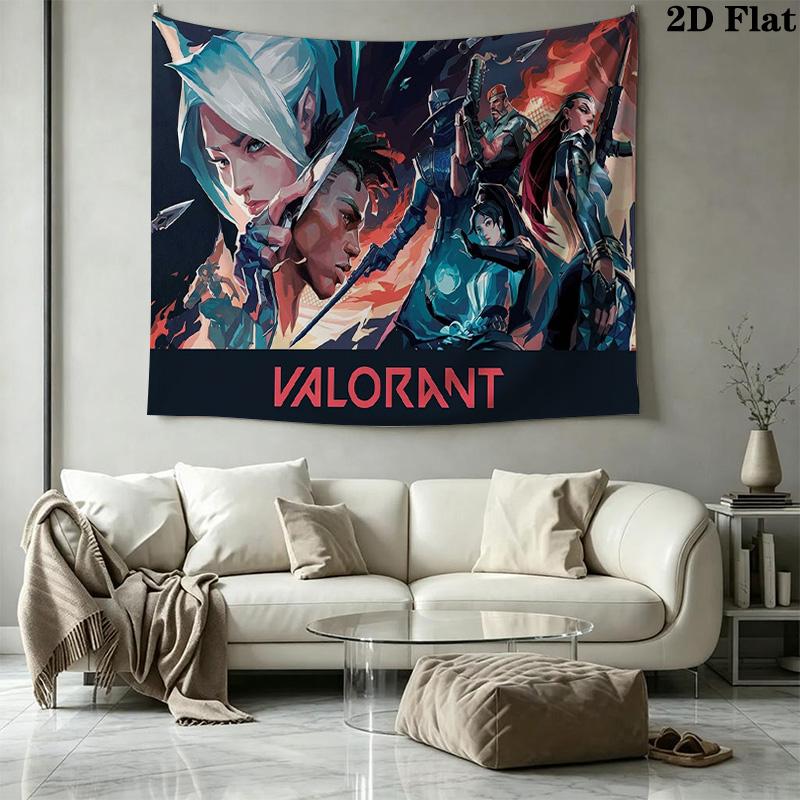 VALORANT Настенный Гобелен Эстетичное Настенное Украшение Печатная Тканевая Покрывало Декоративные Гобелены для Спальни Гостиной Домашний Декор