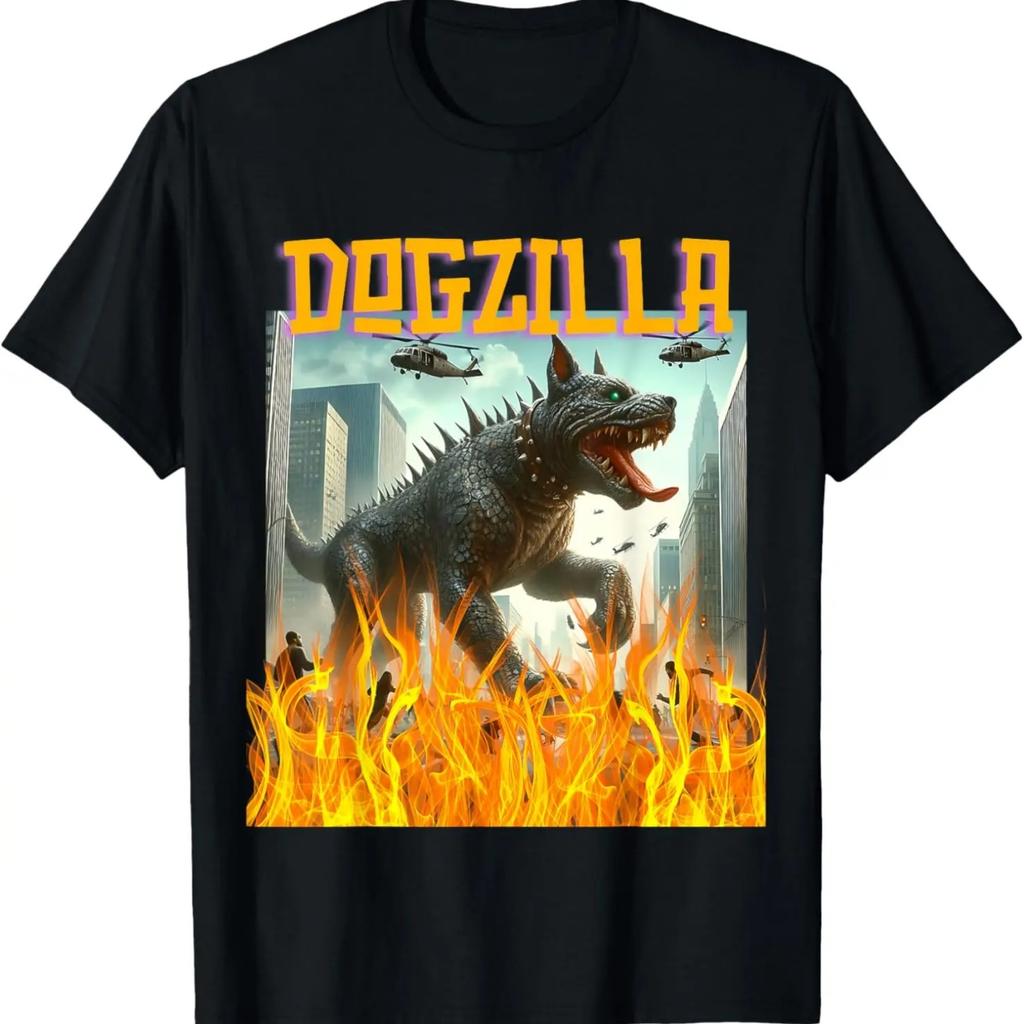 Футболка Dogzilla, Винтажные собаки Dogzilla, Смешная футболка для собаки