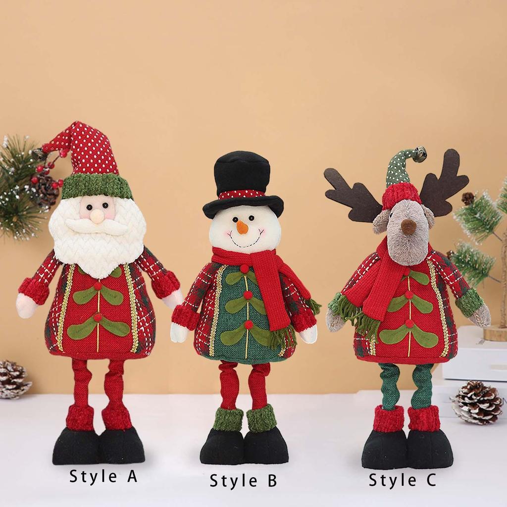 Christmas Figure, Stretched Legs, Doll Standing, Santa Claus, Decoration for Tree, Holiday,