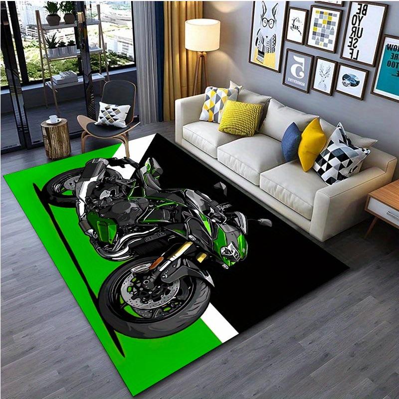 800 Grams Per Square Meter Crystal Velvet Home Camping Stylish And Trendy Motorcycle Carpet Doormat for Living Room,Bedroom,Kitchen,Bathroom