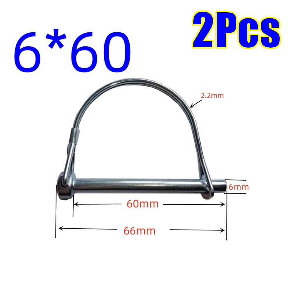 2Pcs Galvanized Locking Pins With Spring Lock Ring Split Buckle Pin Durable Tubular Folding Pin