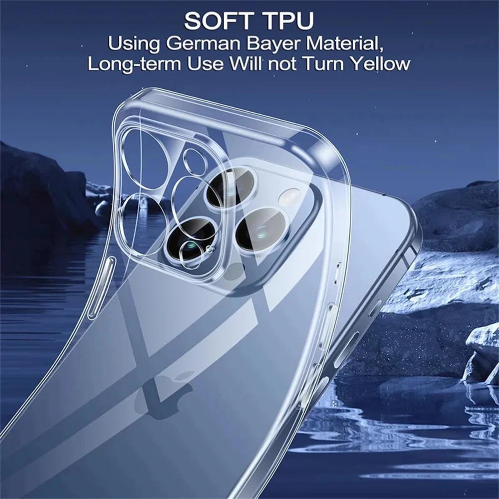 Для iPhone 16 Pro Max 15 14 13 12 11 Pro Max Прозрачный Ударопрочный Чехол Прозрачный iphone 13 12 Mini X XR XS 7 8 16 Plus Черная Крышка