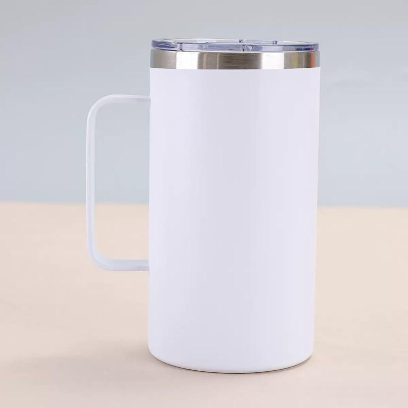 Stainless Steel Vacuum Insulated Coffee Mug With Handle 600ml Double Wall Thermal Cup Office Home Travel