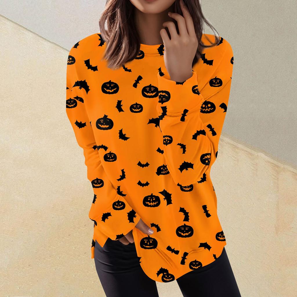 Женский повседневный модный пуловер с длинным рукавом и круглым вырезом с принтом