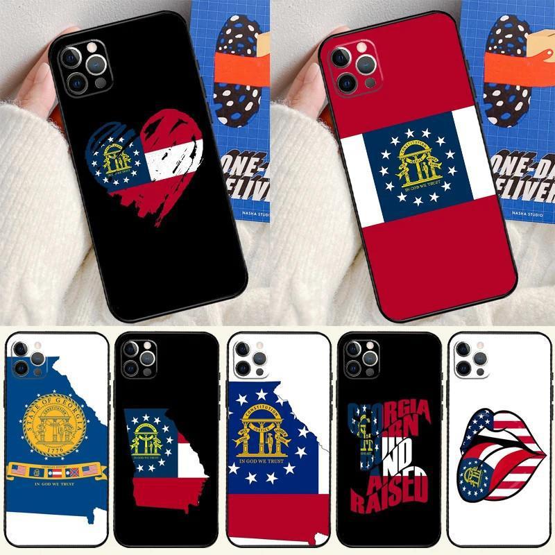 Подходит для чехла для мобильного телефона Apple IPhone11, чехла для мобильного телефона с флагом штата Джорджия, окрашенного в цвет анти-падения, чехла для Huawei Anti-Drop