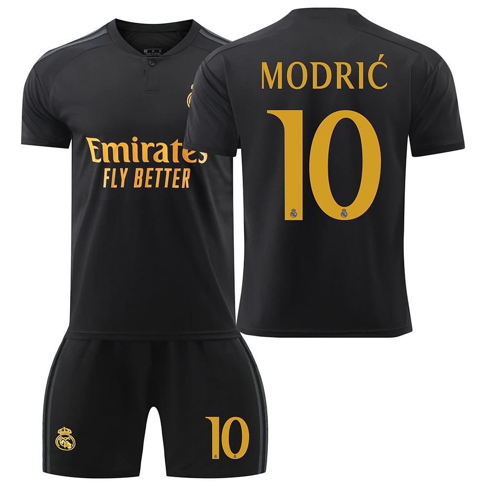 Второй гостевой костюм Реал Мадрид Черный Винисиус Куртуа Беллингем Футбольный костюм