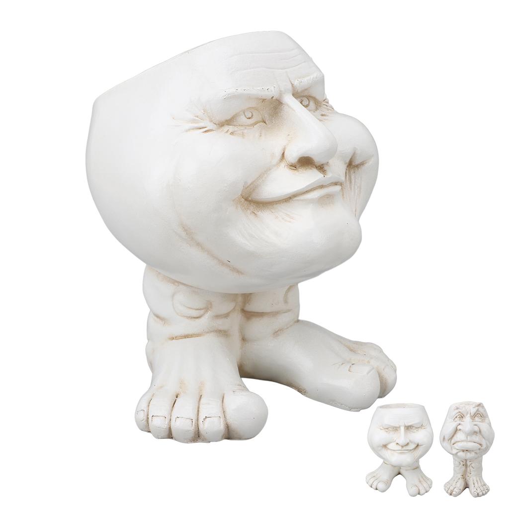 Цветочный горшок из смолы, инновационный изысканный ретро-горшок для цветов в стиле старика, суккулентный горшок для сада на открытом воздухе