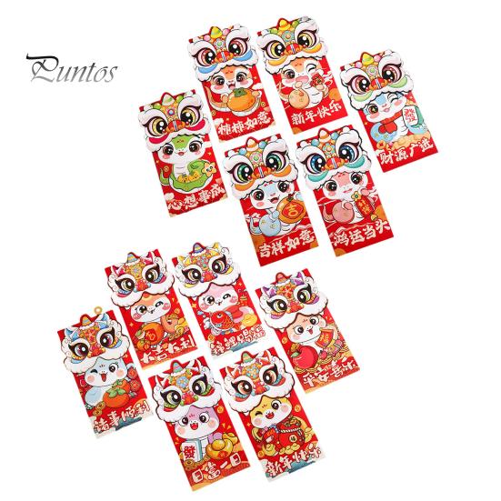 6 шт. Красные конверты с изображением змеи в виде мультяшных змей, год змеи, счастливые деньги, красные пакеты, праздничные конверты для денег, держатели для денег для свадеб в честь китайского Нового года