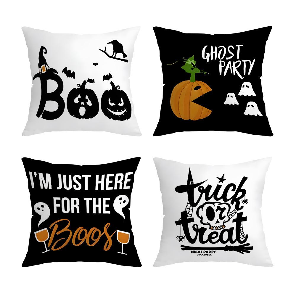 Funny Halloween Ghost Pumpkin Pillow Cover, Creative Home Decor Cushion Case