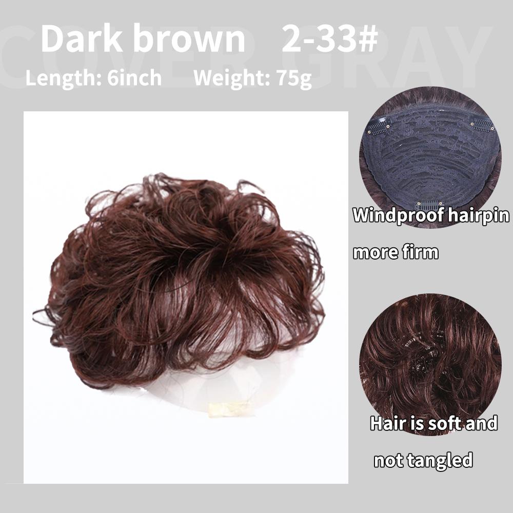 Wig Female Fluffy and Traceless Cover White Light Thin Short Curly Hair Invisible Hair Replacement Block