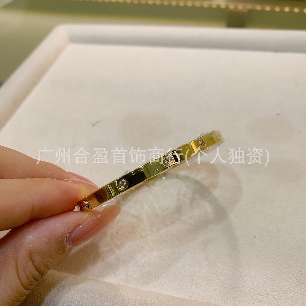 V Gold CNC Высокая Версия Браслет Любовь Узкая Средняя Широкая Версия Новый Женский Толстый Покрытый 18K Розовым Золотом Браслет для Пары