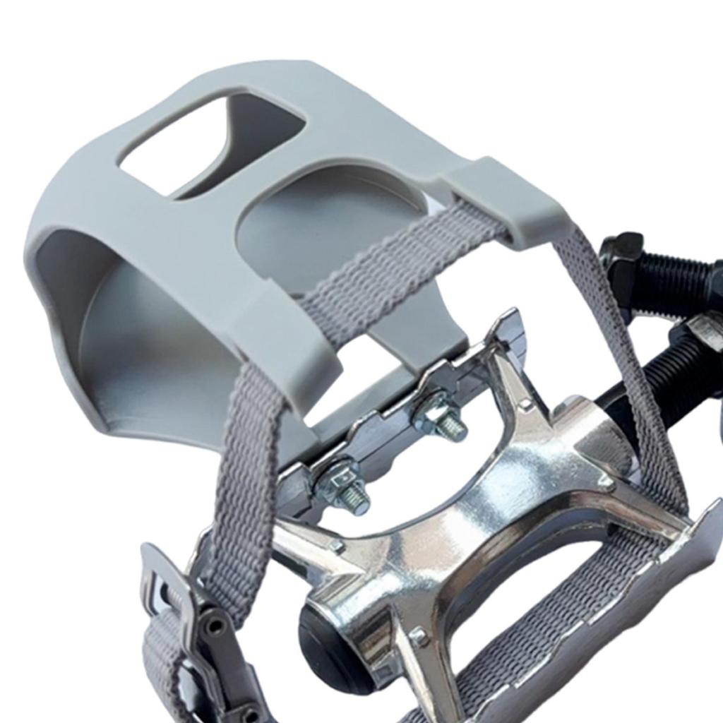 2 Pieces Exercise Bike Pedals with Straps Repair Replacement Nonslip Accessories Bicycle Pedals for Outdoor Bicycles Home Gym