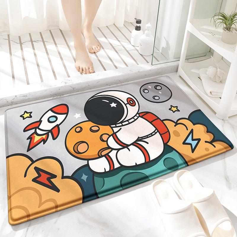 Cartoon Animal Bath Mat Diatom Mud Carpets Non Slip Shower Room Entrance Floor Foot Mats Home Toilet Kitchen Indoor Decor Rug