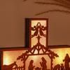 Christmas Wooden Nativity Scene Set Christian Religious Rustic Tabletop Decoration with LED Light for Shelf
