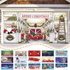 5 X 7 Ft Merry Christmas Holiday Banner Garage Door Cover Murals Winter Snowman Santa Outdoor Large Door Cover Decoration Indoor Outdoor