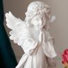 Молитвенный ангел, статуэтка ангела-хранителя, белая крылатая фея, скульптура, домашний офис, книжная полка, украшение для рабочего стола, орнамент