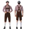 Halloween Traditional Costume Plaid Shirt Suspender Suit Adult Party Suit