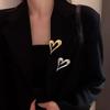 Simple Large Metal Heart Brooches for Women Men Classic Fashion Jewelry Vintage Love Heart Brooch Pins Office Party Gifts