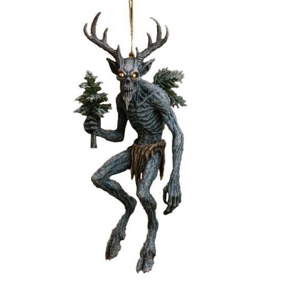 Dark Christmas Ornament 2D Acrylic Headless Santa/Devil Christmas Tree Ornament for Indoor Outdoor Home Party Decor