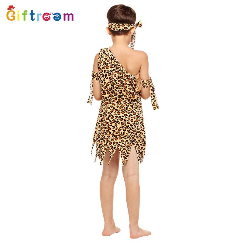 Хэллоуин Костюм Костюм Детский Фланелевый Дикарь Смешной Шоу Реквизит Костюм