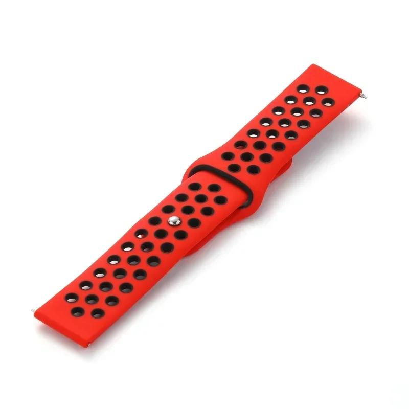 20mm Silicone Band for Samsung Galaxy Watch 7-FE-6-5-pro-4-Classic/active 2 22mm Sport Hole Bracelet Huawei GT 5-4-3 Watch Strap