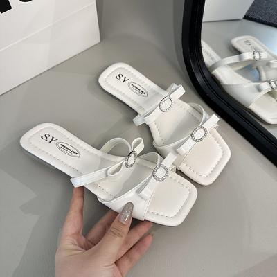 Мода Новые Популярные Летние Уличные Женские Шлепанцы Повседневные Мягкая Подошва Плоская Подошва Слайды Повседневное Платье Пляжный Отпуск Вьетнамки Zapatos Mujer