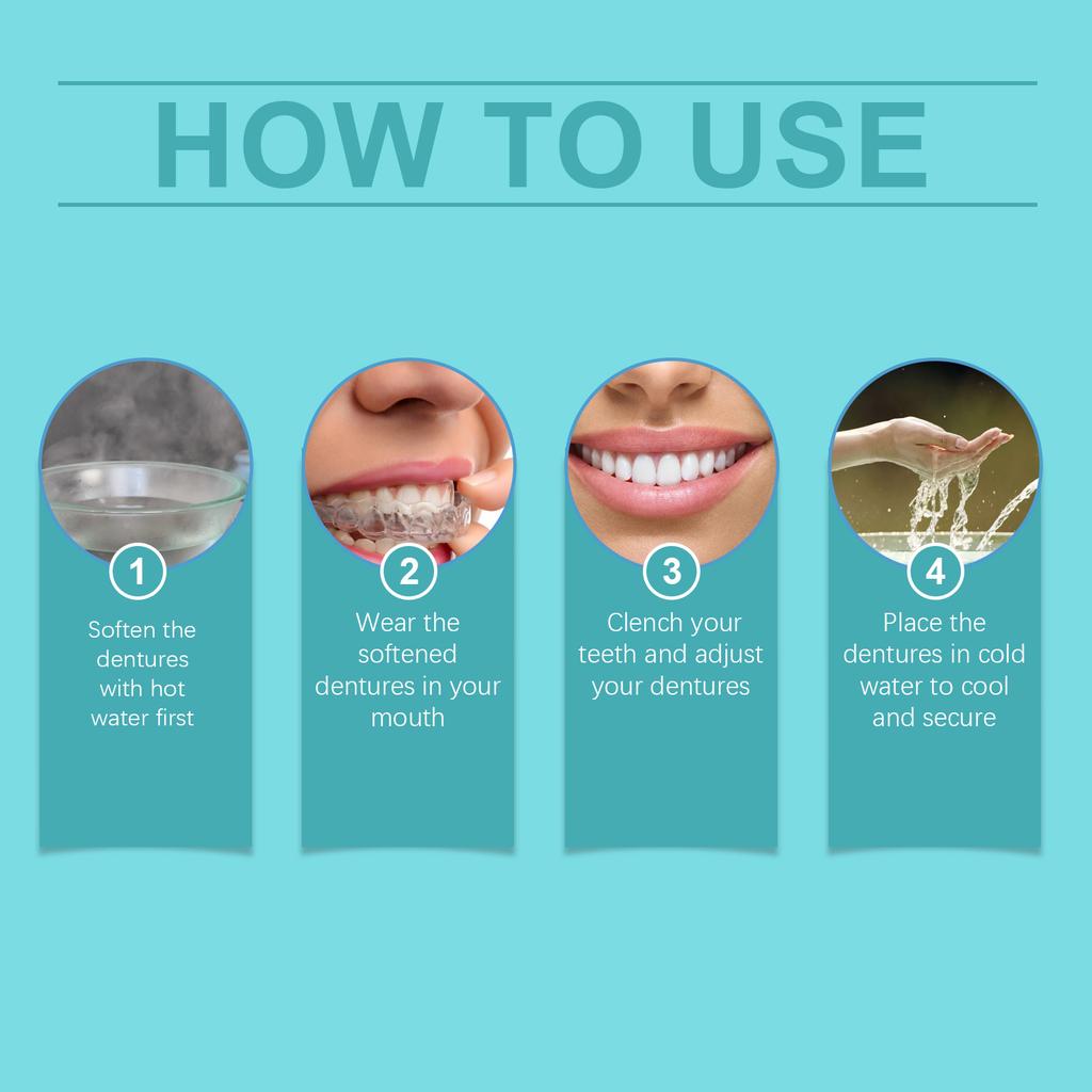 Oralhoe Регулируемые прикусные зубные протезы Силиконовые с комфортной посадкой Индивидуальный размер Устройство для ухода за полостью рта