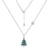 Min Yue Original S925 Silver Necklace with Zircon Christmas Tree Pendant for Women - European & American Style Clavicle Chain