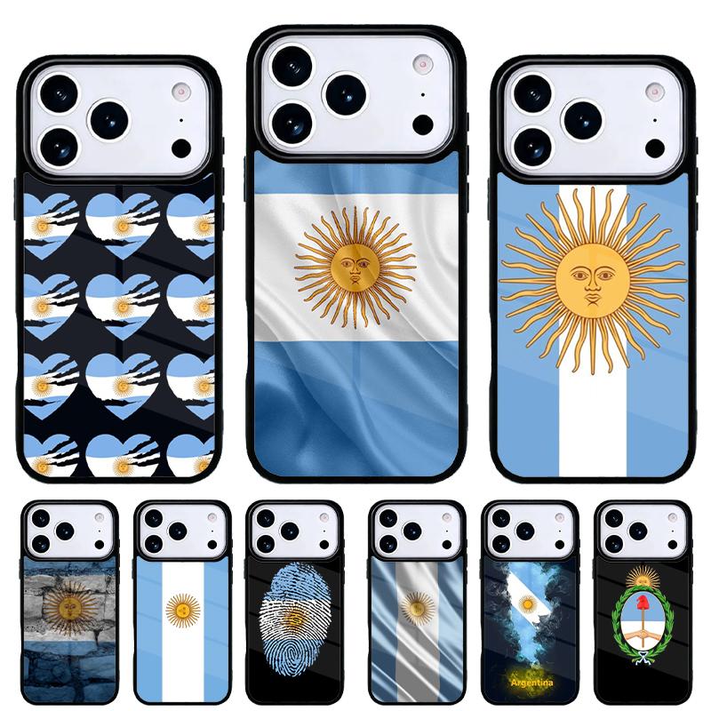 Argentina Flag Phone Case for iPhone 17 16 15 14 13 Pro Max Back Cover for 12 11 Pro Coque