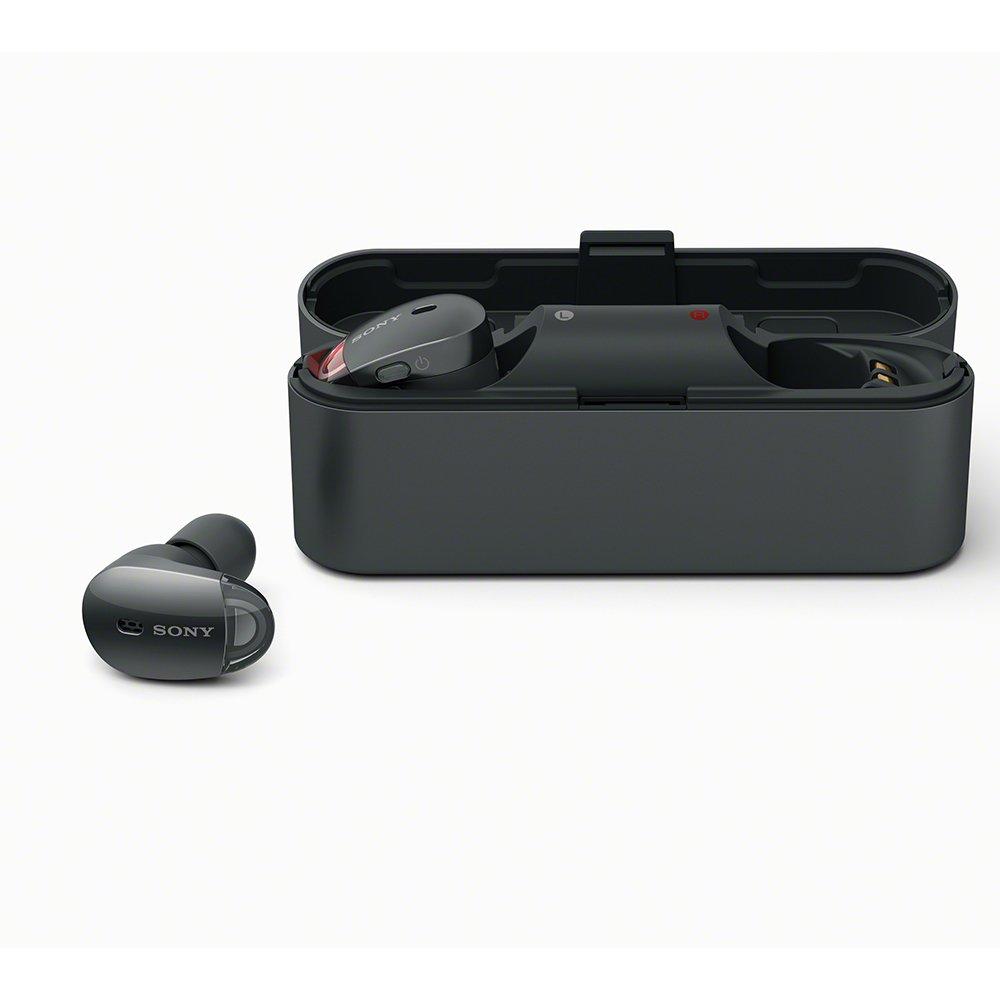 Sony Полностью беспроводные наушники Amazon Alexa Bluetooth с раздельными левым и правым наушниками с 360 Reality Audio 2017 года, черные наушники с шумоподавлением WF-1000X