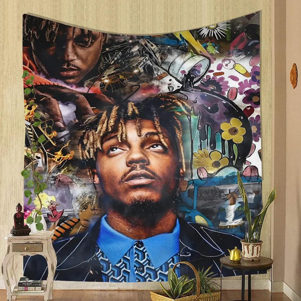 1 шт. Гобелен Juice Wrld с принтом, большой настенный гобелен, искусство, научно-фантастическая комната, домашний декор, декоративное одеяло