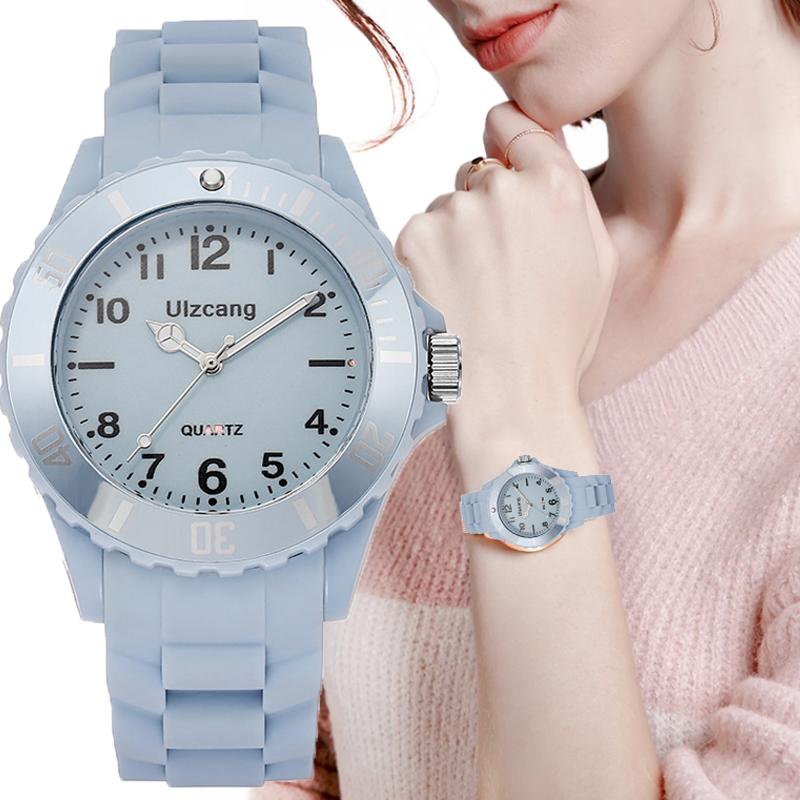Хорошие новые пары кварцевые силиконовые наручные часы спортивные часы конфеты многоцветные студенческие водонепроницаемые женские часы