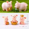Статуэтка семьи мини-пигов, полимерная декорация, мини-модель животного, новинка, садовый домашний декор