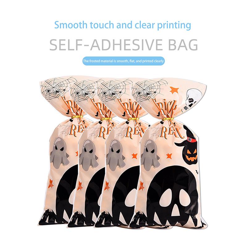 50 шт. подарочные пакеты на Хэллоуин, упаковочные пакеты для конфет и печенья, декор для вечеринки на Хэллоуин