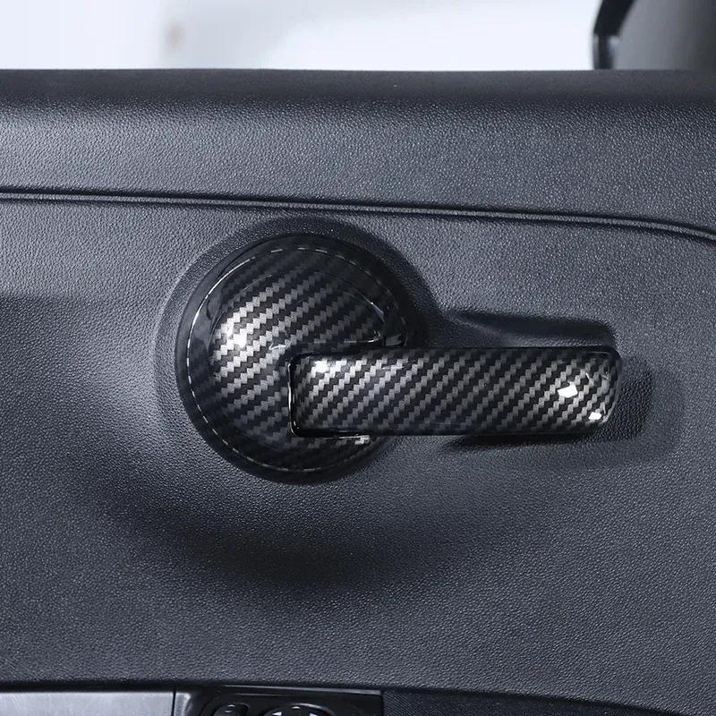 For Fiat 500 2010-2024 ABS Carbon Fiber Car Inside Handle Panel Frame Cover Trim Sticker Car Accessories