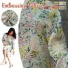 1M Rustic Floral Embossed Jacquard Yarn-dyed Fabric for Dresses Vest Bag Jacquard Fashion Women Wedding Dress Clothing Supplies