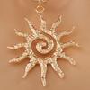 Yousheng Spiral Sun Pendant Necklace Titanium Steel Vintage Necklace Bohemian Sun Charm Necklace Prom Birthday Jewelry for Her
