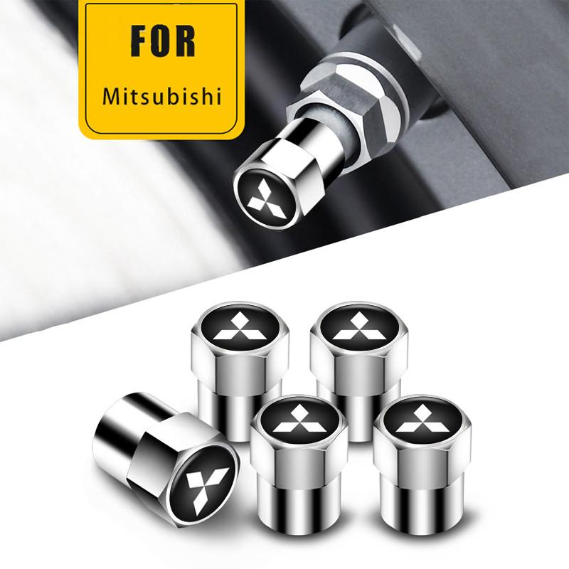 4Pcs Car Badge Wheel Tire Valve Stem Metal Airtight Caps For Mitsubishi Ralliart Outlander Pajero Lancer ASX Carisma L200 Galant