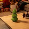 Rustic Christmas Shop Props Handwoven Rattan Tree, Cone Xmas Tree Tabletop Ornament, Holiday Window Display Centerpiece for Mantel Fireplace