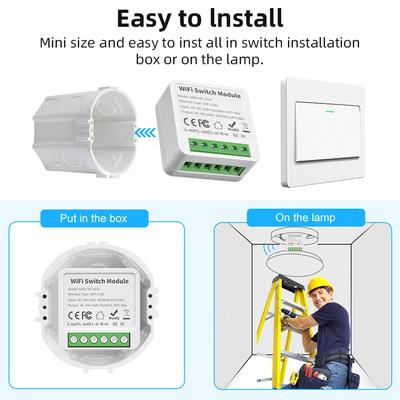 1 шт. Aubess Mini Tuya 2/3/4-канальный WIFI умный переключатель DIY модуль переключателя Smart Life APP управление работает с Alexa и Google Home