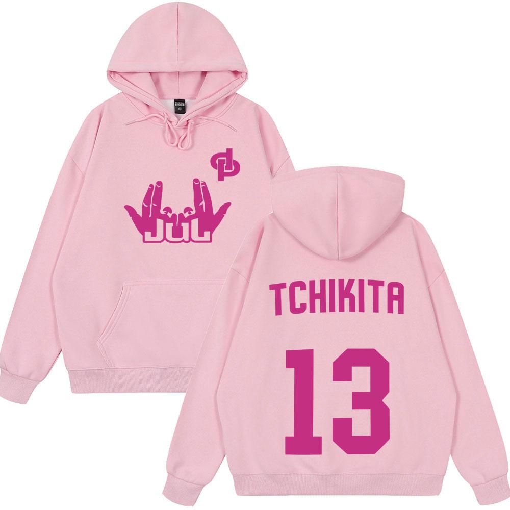 Jul Tchikita 13 Front Back Print Graphic Hoodie Unisex Long Sleeve Oversized Loose Streetwear Pullover Hoodie