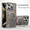 Чехол-подставка с магнитным вращением на 360° для iPhone 15 16 ProMax, металлический безрамный 16Pro, кожаный ультратонкий защитный задний чехол