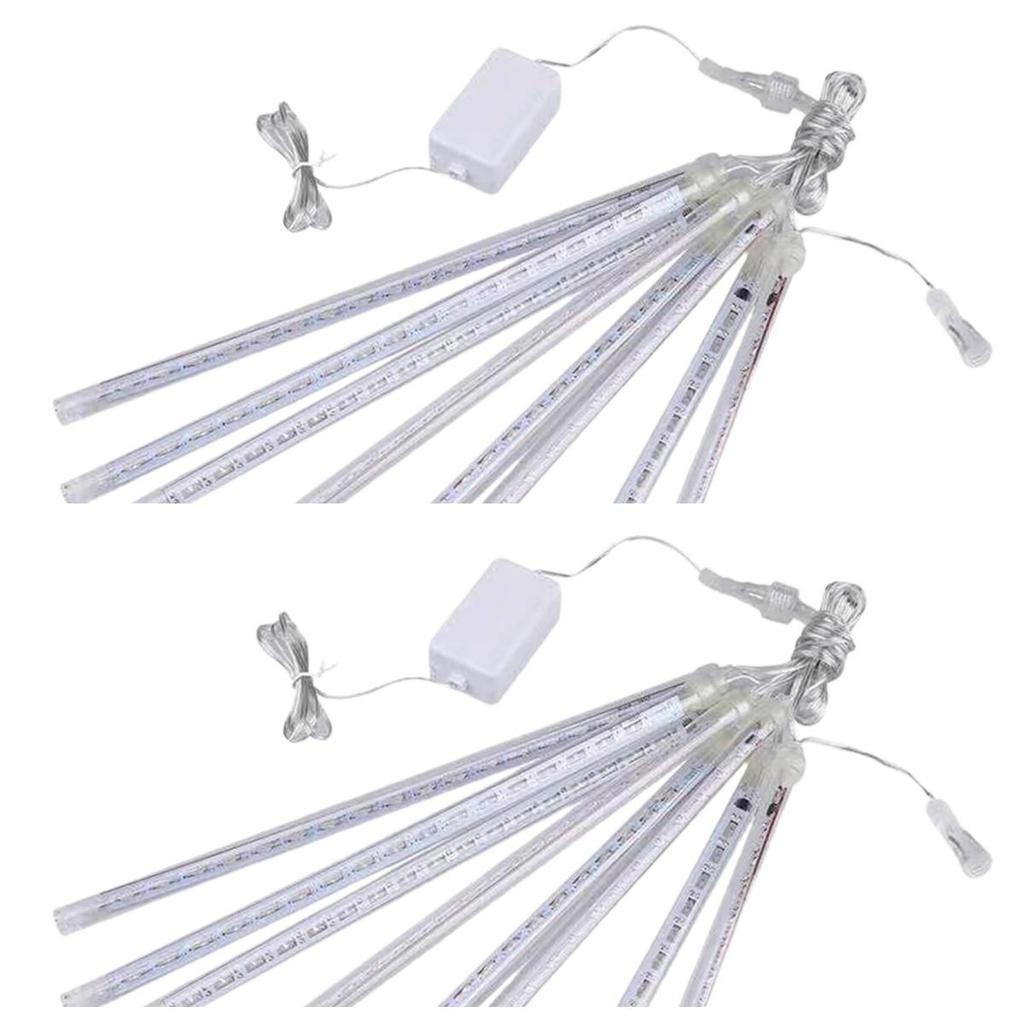 8 шт/16 шт/24 шт Метеоритный дождь Дождевые огни Высокая яркость Энергосберегающие водонепроницаемые уличные сосульки Рождественские огни Украшения для вечеринок