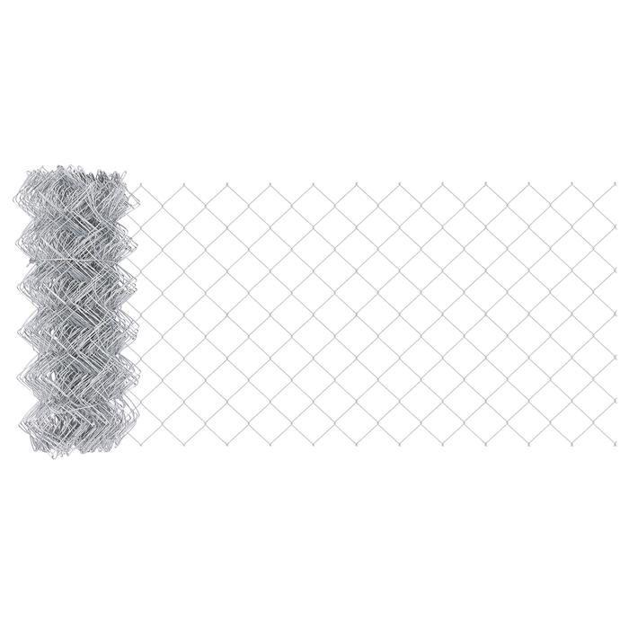 VidaXL Chain Link Fence 0.8x10 M Galvanized Steel 42004846