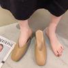 Модные Comemore Baotou Полушлепанцы Женские Летние Новые Уличные Модные Однотонные С Квадратным Носком Толстый Каблук Туфли-лодочки Женские