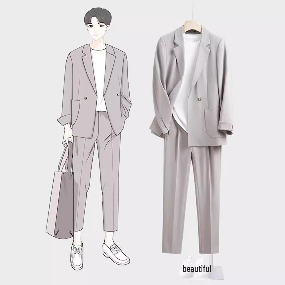 Мужской высококачественный свободный пиджак в корейском стиле — красивый, стильный, зрелый дизайн для весны и лета