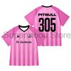 Pitbull Mr Worldwide 305 Розовая футболка Тур I'm Back 2026 Футболка с V-образным вырезом с коротким рукавом Женская Мужская Верх для улицы