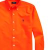 Polo Ralph Lauren SS23 Однотонная рубашка с заостренным воротником и вышивкой пони, длинные рукава, мужские рубашки, оранжевые MNPOWOV16821984-800