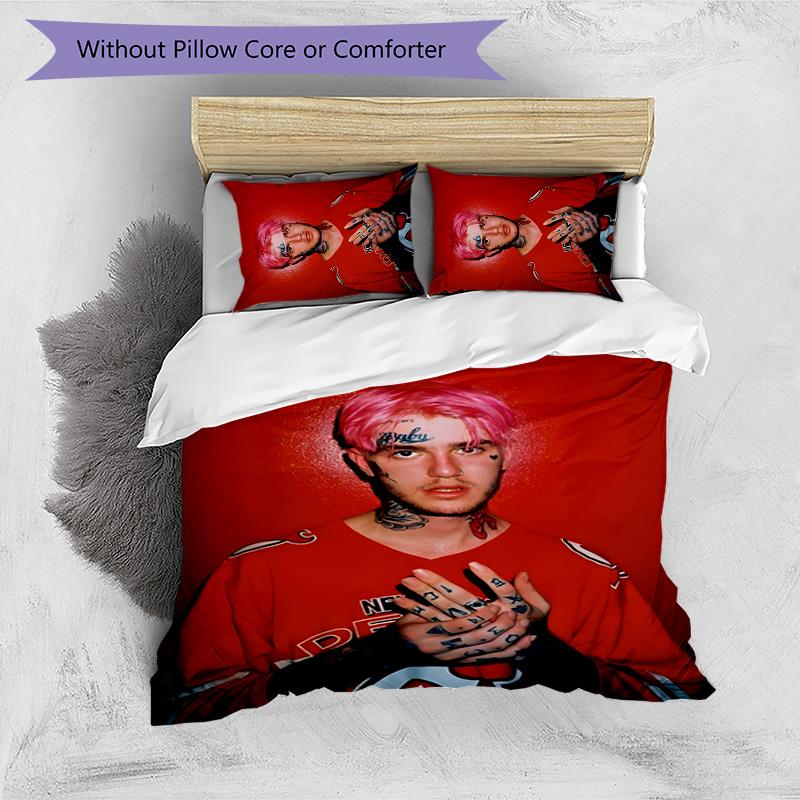 Neon Style Lil Peep 3pcs Bedding Set Duvet Cover Closure Includes 1 Duvet Cover & 2 Pillowcases for All Seasons Bedroom Home Dorm Decor
